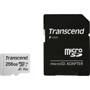 Transcend 300S (microSDXC, 256 GB, U3, UHS-I), Geheugenkaart, Zilver