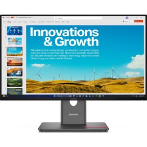 Lenovo ThinkVision P24QD-40 (2560 x 1440 pixels, 23.80"), Monitor, Zwart