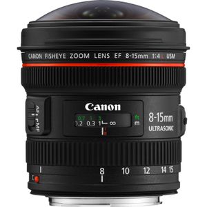 Canon EF 8-15mm f/4L Fisheye USM (EU) (Canon EF, Volledig formaat), Objectief, Zwart