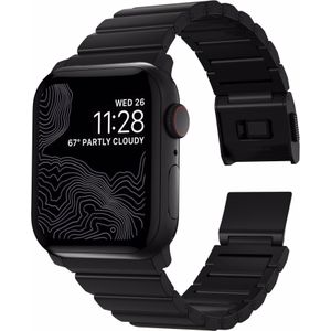 Nomad Titanium band (42 mm, 44 mm, Titanium, Apple Watch Series 1, Apple Watch Series 2, Apple Watch Series 3, Apple Watch serie 4, Apple Watch serie 5, Apple Watch serie 6, Apple Watch SE), Horlogebandjes, Zwart