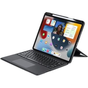 Dux Ducis DK-serie toetsenbordhoes (VS, iPad Pro 12,9 2022 (6e Gen), iPad Pro 12,9 2021 (5e Gen), iPad Pro 12,9 2020 (4e generatie)), Tablet toetsenbord, Zwart