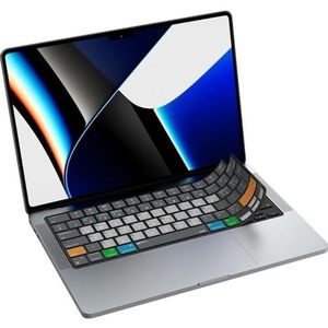 JCPAL Verskin MacOS Snelkoppelingen Toetsenbordhoes voor MacBook Pro 14"/16" (M1 2021/M2 2023), MacBook, Muis + Toetsenbord Accessoires, Grijs