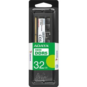 Adata DDR5 32 GB 5600-46 Premier Tray Enkele Tray (1 x 32GB, 5600 MHz, DDR5 RAM, DIMM 288 pin), RAM, Zwart
