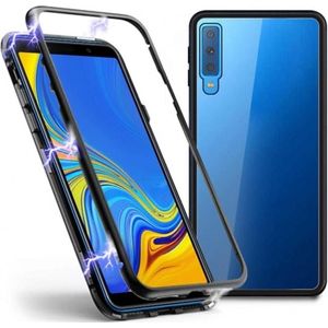 G-Case Samsung Galaxy A7 2018 Aluminium Magnetisch Glas Hoesje Hoesje (Galaxy A7 (2018)), Smartphonehoes, Zwart