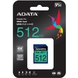 Adata - Premier Pro - Geheugenkaart - Blauw - 512 GB - SDXC UHS-I U3