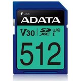 Adata - Premier Pro - Geheugenkaart - Blauw - 512 GB - SDXC UHS-I U3
