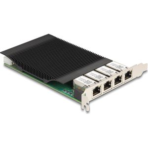 Delock PCI Express x4 kaart naar 4 x RJ45 Gigabit LAN PoE+ (PCI Express 2.1), Netwerkkaarten