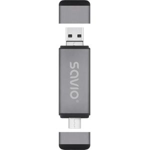 Savio - SAVAK-72 - Geheugenkaartlezer - Grijs - USB 3-in-1
