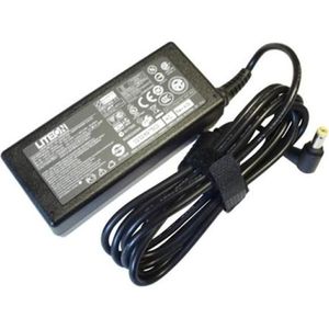 Acer NETADAPTER.65W.19V.YEL.LF (65 W), Voeding voor notebooks, Zwart
