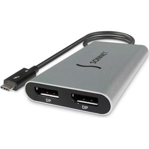 Sonnet Externe videoadapter (Thunderbolt 3, 5.90 cm), Data + Video Adapter, Grijs, Zwart