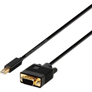 VGA Kabel - Mini DP naar VGA - Hoogwaardige Afgeschermde Stekkers - 24K Goud