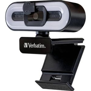 Verbatim Webcam met Micro+Licht AWC-02 1080p Autofunctie (2 Mpx), Webcam, Zwart
