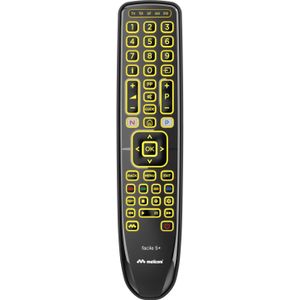 Meliconi Gumbody Facile 5+ DVD/Blu-ray afstandsbediening, Home audio systeem, Home cinema systeem, Sk (Universele afstandsbediening, Infrarood), Afstandsbediening, Zwart