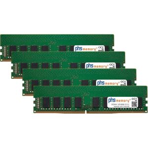 PHS-memory 64 GB (4x16 GB) Kit RAM-geheugen voor Dell Precision 3430 Tower DDR4 UDIMM ECC 2666MHz PC4-2666V-E (Dell Precision 3430 Toren, 4 x 16GB), RAM Modelspecifiek