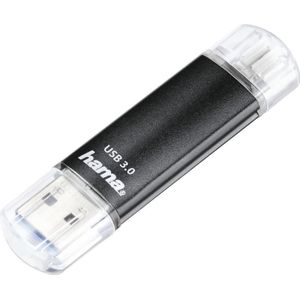 Hama Laeta Twin (16 GB, USB A, Micro USB, USB 3.0), USB-stick, Zwart