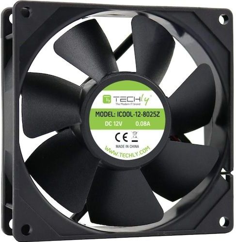 Techly ICOOL-12-8025Z (80 mm, 1 x), PC ventilator, Zwart