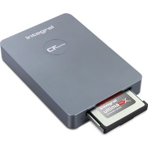 Integral CFExpress-kaartlezer USB 3.0 voor CFexpress 2.0 (USB), Geheugenkaartlezer, Zilver