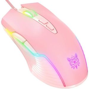 Onikuma - CW905 - Gamingmuis - Roze - Bedraad - Ergonomisch Ontwerp