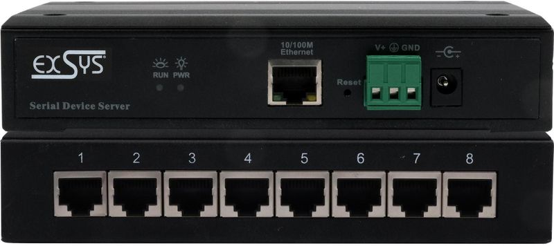 Exsys - EX-61008 - Seriële Apparaatserver - 8x RS232/422/485 - Netwerkapparatuur