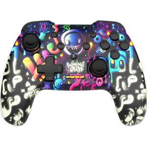 Freeks and Geeks Draadloze controller geschikt voor Switch - Shining Graff - Fluorcerend - Glow in the dark