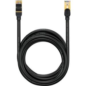 Baseus Hoge snelheid Zeven soorten RJ45 10Gigabit netwerkkabel (ronde kabel) 30m Zwart (CAT7, 30 m), Netwerkkabel