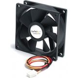 StarTech 80mm Stille Computerkast Ventilator (80 mm, 1 x), PC ventilator, Zwart