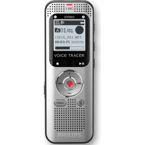 Philips DVT2015 (8 GB), Dictafoon, Zilver, Zwart
