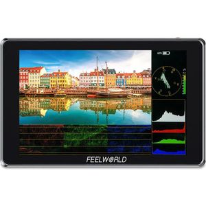 Feelworld S7 12G-SDI Monitor (7", Volledige HD), Videomonitoren, Zwart