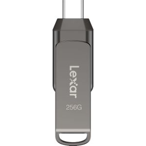 Lexar MEMORY DRIVE FLASH USB3.1 256G/D400 LJDD400256G-BNQNG (256 GB, USB C), USB-stick, Grijs