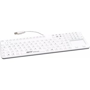Gett GCQ CleanType Prime Panel+ (DE, Bedraad), Toetsenbord, Wit