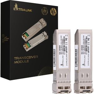 Extralink SFP+ 10G 2-pack SFP+ module 10 Gbit/s LC/UPC 850 nm 300 m multimode DOM, Zendontvangers