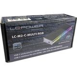 LC-Power - LC-M2-C-MULTI-RGB - Externe Behuizing - Zwart - Extern M.2 SSD-behuizing met RGB-verlichting