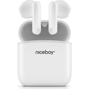 Niceboy HIVE Bonen Wit (4 h, Draadloze), Koptelefoon, Wit
