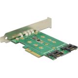 Delock - PCI Express-kaart - Low Profile Form Factor - 3 x M.2 Slot