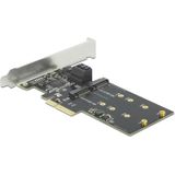 Delock - SATA-controller PCI-Ex4 - Storage Controller - Zwart - 3xSATA3, 2xM.2 Key-B