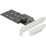 Delock - SATA-controller PCI-Ex4 - Storage Controller - Zwart - 3xSATA3, 2xM.2 Key-B