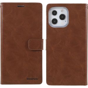 Mercury iPhone 13 Pro - Blue Moon Leather Case Cover Cards bruin (iPhone 13 Pro), Smartphonehoes, Bruin