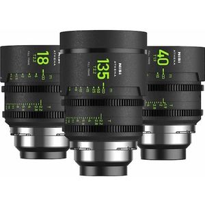 Nisi ATHENA PRIME Filmlenzenset met volledig frame - 18mm T2.2, 40mm T1.9, 135mm T2.2 + harde behuizing (L-Mount, Volledig formaat), Objectief