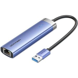 Vention I/O HUB 5-IN-1 USB 3.0/0.15M TGFSB (USB-A), Docking station + USB-hub, Blauw