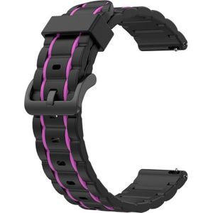 Cover-Discount 22mm Silicone Sportband Bi-kleur paars (22 mm, Silicone, Galaxy Watch3 (45mm)), Horlogebandjes, Paars