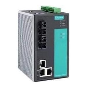Moxa EDS-505A-SS-SC - Beheerde Ethernet-switch met 3 10100BaseT(X)-poorten, 2 100BaseFX single-mode poort, Netwerkschakelaar