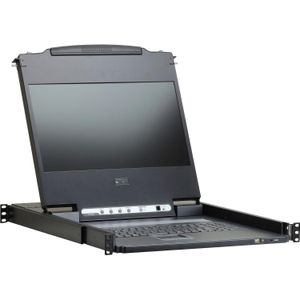ATEN Enkelvoudige Rail LCD Console met USB Randapparatuur Ondersteuning (USB / HDMI / DVI / VGA)