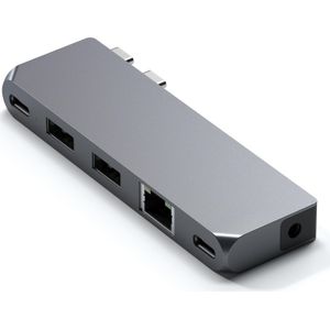 Satechi Dubbele USB-C Pro Hub Mini (USB C), Docking station + USB-hub, Grijs