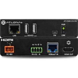 Atlona 4K/60 UHD HDMI/USB 2.0 HDBT RX, PoE/IR/RS232/LAN (0.03 m, HDMI), Videokabel