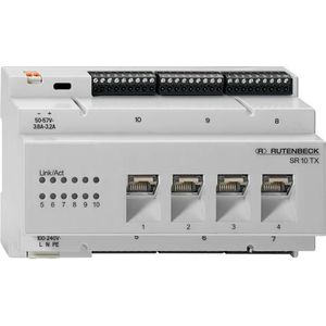 Rutenbeck SR 10TX GB PoE (4 ports), Netwerkschakelaar, Grijs