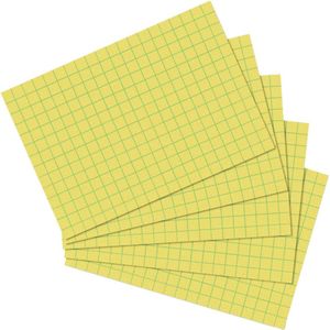 Herlitz, Indexkaarten, Indexkaarten, DIN A6, vierkant, geel van papier, 170 grams, houtvrij, 5 mm vierkant, lijnkleur: (170 g/m²)