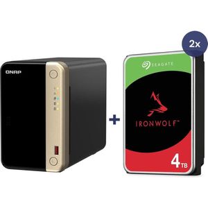 QNAP NAS TS-264-8G 2bay incl. 8TB (2x 4TB Seagate IronWolf) (2 x 4 TB, Seagate Ironwolf), Netwerkopslag