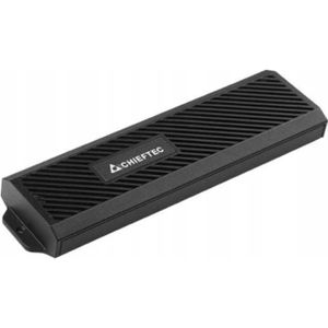 Chieftec SSD M.2 PCIe NVMe/S-ata SSD behuizing zonder gereedschap (M.2), Harddisk behuizing, Zwart