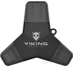 Nenurodyta Pendrive 64 GB (VUFII64B) (64 GB, Bliksem, Micro USB, USB-C, USB 3.2), USB-stick, Zwart