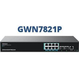 Grandstream Schakelaar GWN7821P (10 ports), Netwerkschakelaar, Zwart